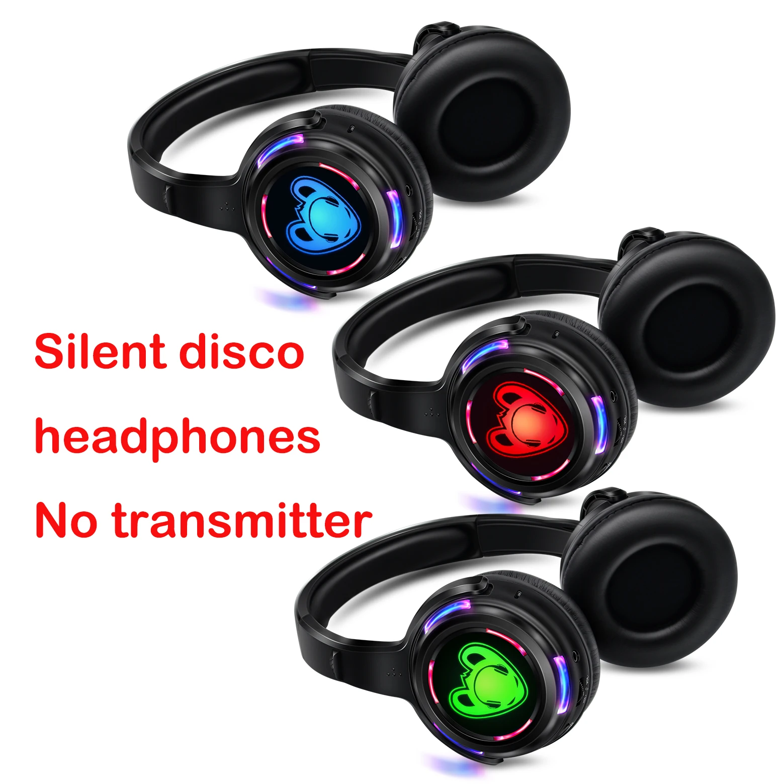 Wireless Headphones and RF LED LOGO Headset For DJ Music Pary Club Headphones only 1