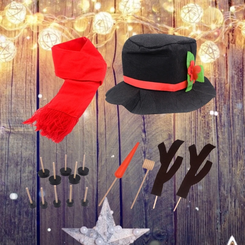 

16Pcs Winter Snowman Kits Snowman Dress Up Set Winter Holiday Kids Snowman Toy