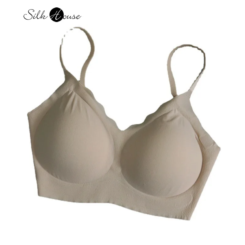 

2023 Light and Thin Silk Fit Tank Top Bra with No Traces Soft Support and Steel Ring Back for Women's Fashion Underwear