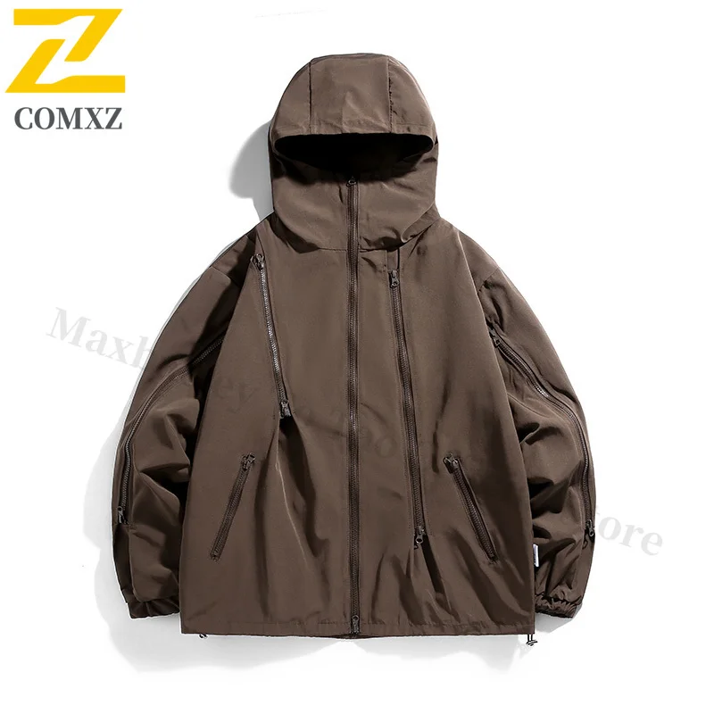 EiAO Jacket Premium Couple's Outdoor Windproof Waterproof Hooded Coat for Hiking Fishing Camping Durable Lightweight Travel Wear