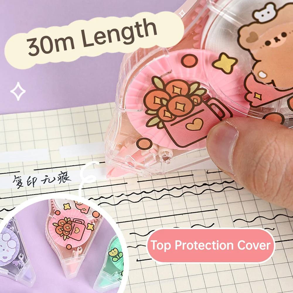 Correction Tape White Out Correction Tape Dispenser 30mx5mm Easy to Use Applicator for Instant Corrections Study Supplies