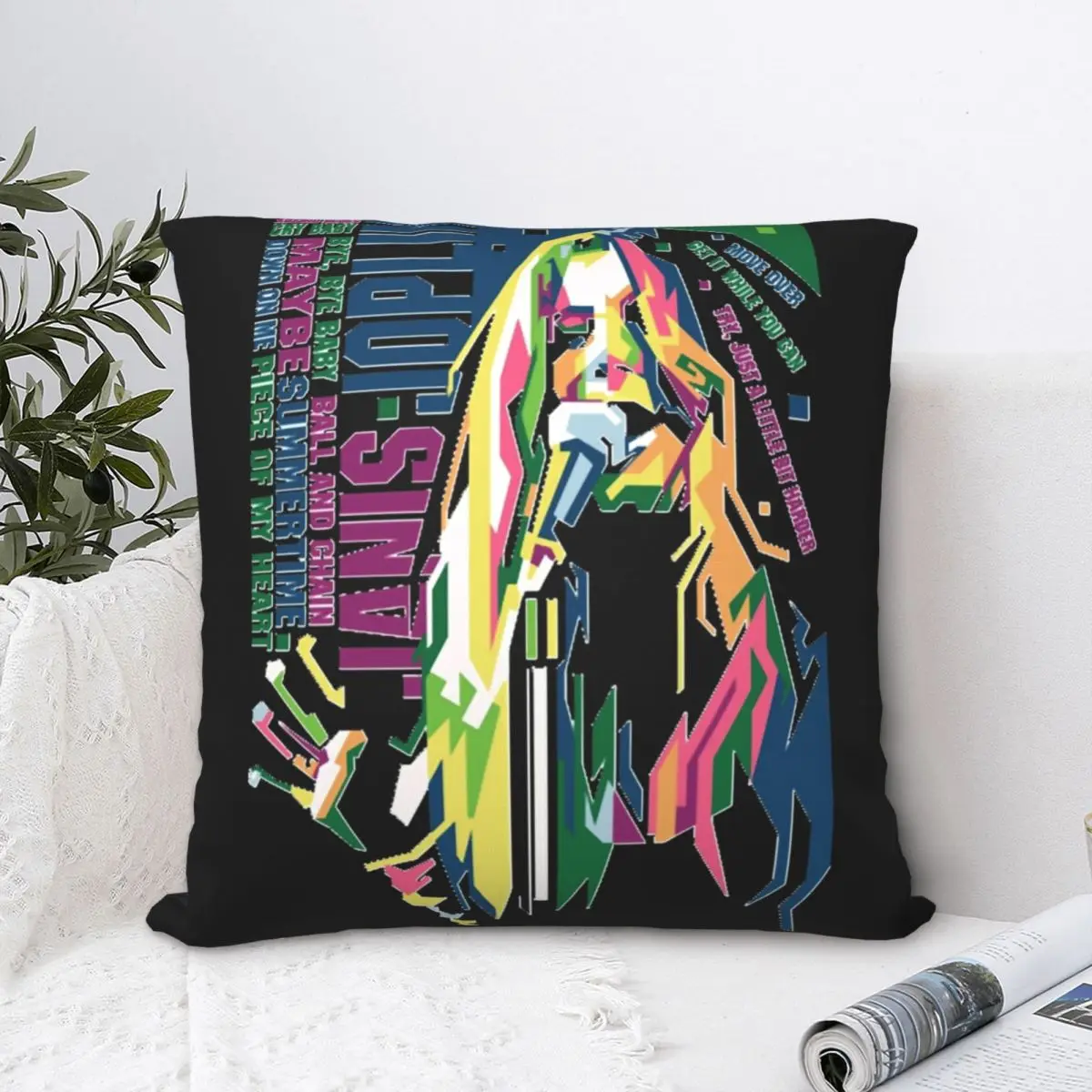 Janis Joplin Fan Art Classic Square Pillowcase Polyester Pillow Cover Velvet Cushion Zip Decorative Comfort Throw Pillow Sofa