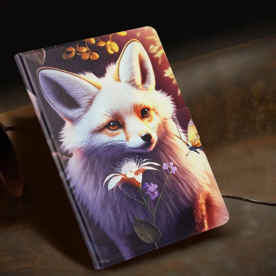 Cute Cat Imprint PU Leather Wallet Tablet Cover