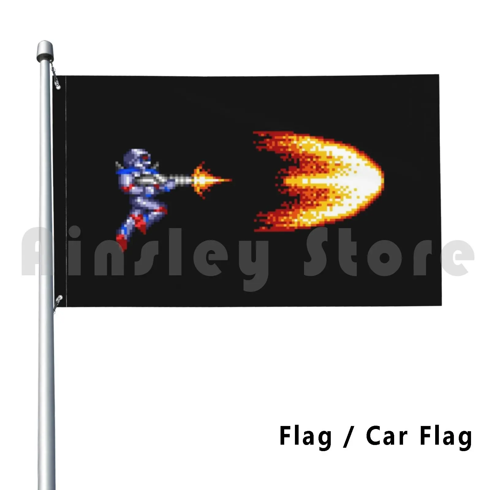 Turrican 2 Laser Outdoor Decor Flag Car Flag Turrican Turrican 2 Pixel Arma Laser Amiga Shooter Pixelart Retrogaming