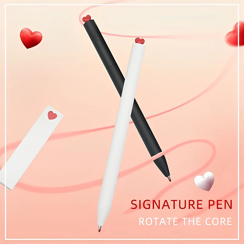 1 Pen +2 Pen Refill +1 Box Gel Pen Large Capacity Set Girl Gift Pen Love Couple Signature Pen Writing Stationery School Supplies