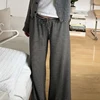 BIIKPIIK Casual Striped Pants Vacation Streetwear Knitted Trousers All-match Loungewear Slacks Beach Party Summer Autumn Bottoms 2