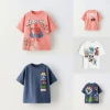 Spider Man Boys T-shirts Printed Cartoon Children Short Sleeve Tops O-neck Tees Summer Clothes Loose Casual Kids Tshirt 1-7 Age 1