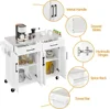 Kitchen Island Cart with Storage & Stainless Steel Countertop, Portable Kitchen Island on Wheels with Cabinet 6