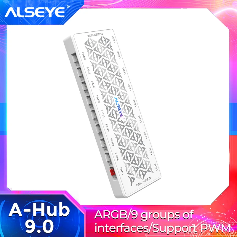 

ALSYEY 5V 3pin ARGB Fan Hub Small PWM 4pin Two-in-one 1 Drag 9 Splitter PWM SATA Power Temperature Control Connect Motherboard