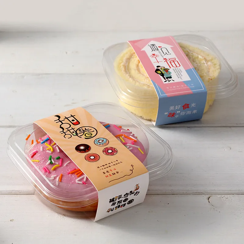 

50 шт. креативное украшение для выпечки, коробка для торта и десертов, прозрачная пластиковая Квадратная Крышка для домашних животных, Пончик, еда, фрукты, салатная чашка с крышкой