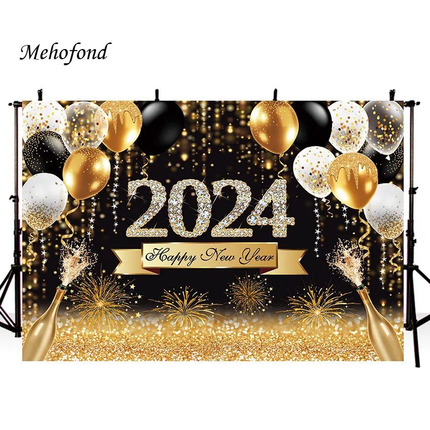 2024 Shiny Black And Gold New Year Confetti 2024 New Year - Temu