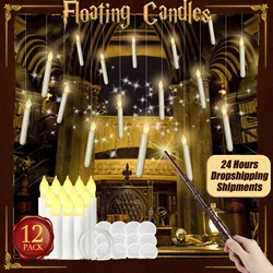12/48/72 Floating Candle with Magic Wand Flying Candles Burning Candles Led candles Taper Candles for Christmas/Party/Wedding