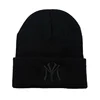 Embroidered Beanie Hats for Men Women Winter Warm Stretchable Quackity Knit Cuffed Beanie Hat Plain Kitted Hat 4