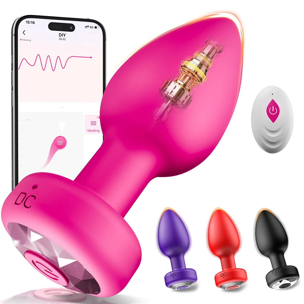 Plug anal vibrant, sextoy pour adultes avec application et télécommande, vibromasseur clitoridien, 10 modes de vibration pour hommes, femmes et couples_voghion.com