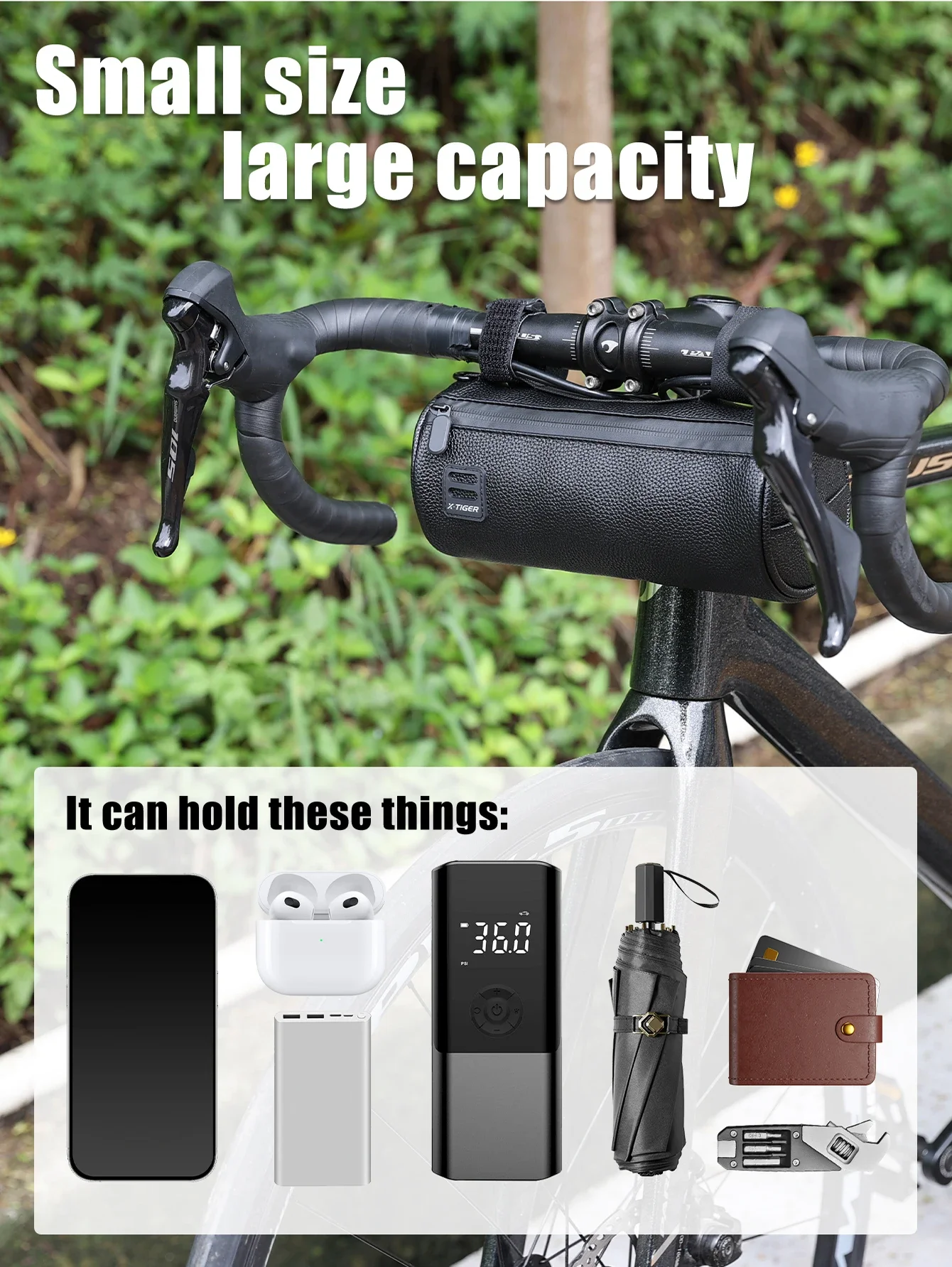 Description Picture 6 of itemX-TIGER Mountain Road Bike Bag Bicycle Waterproof Handlebar Bag Portable Multifunctional Shoulder Bag TMB