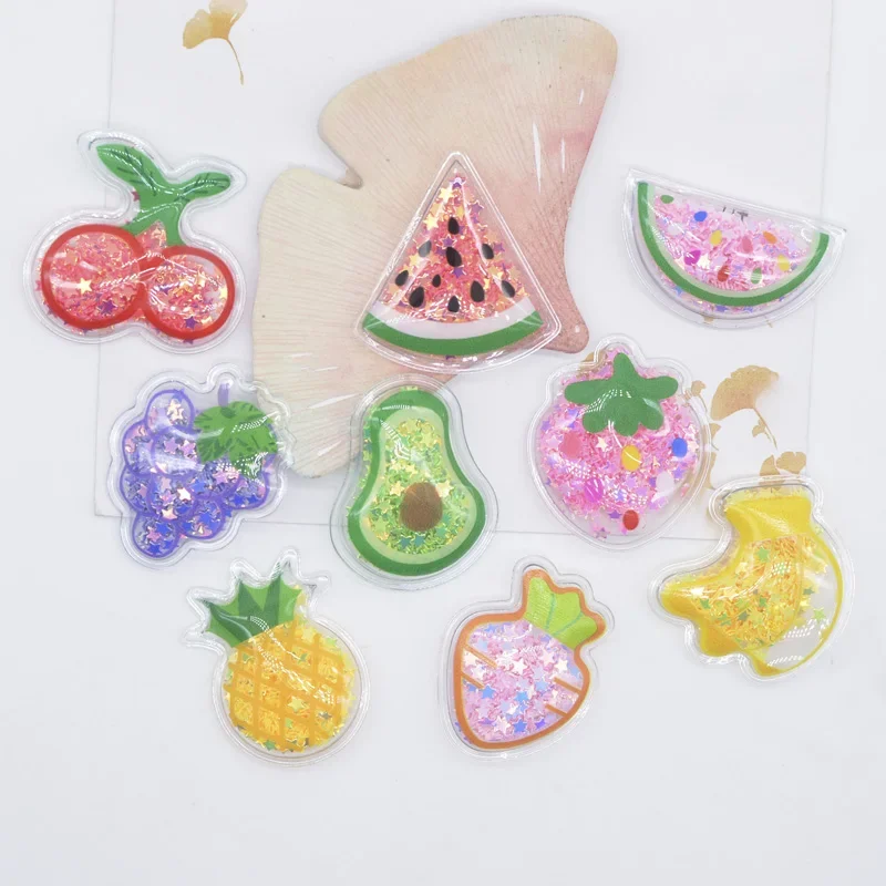 24Pcs 과일 딸기 당근 파인애플 체리 포도 바나나 장식 조각 DIY 모자를 쓰고 있죠 클립 보우 액세서리에 대한 아플리케를 흔들어