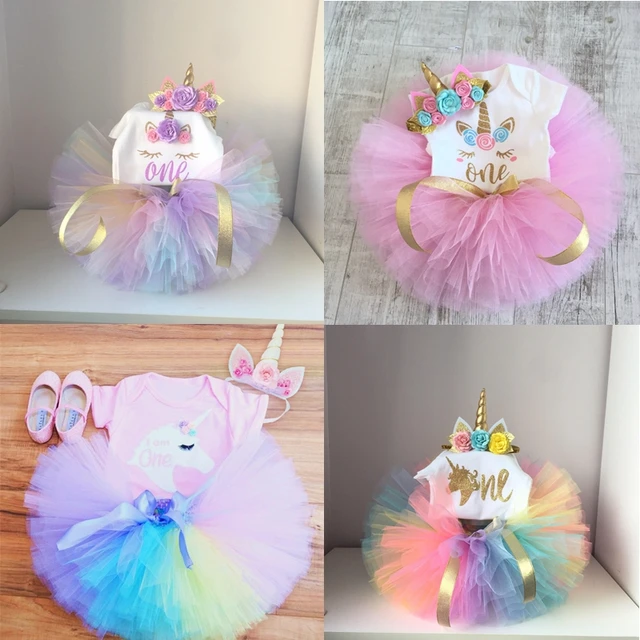 Vestido de unicornio para cumpleaños bebé, ropa para niñas pequeñas, recién nacidas, vestido de bautizo, para bebés de 1 año - AliExpress