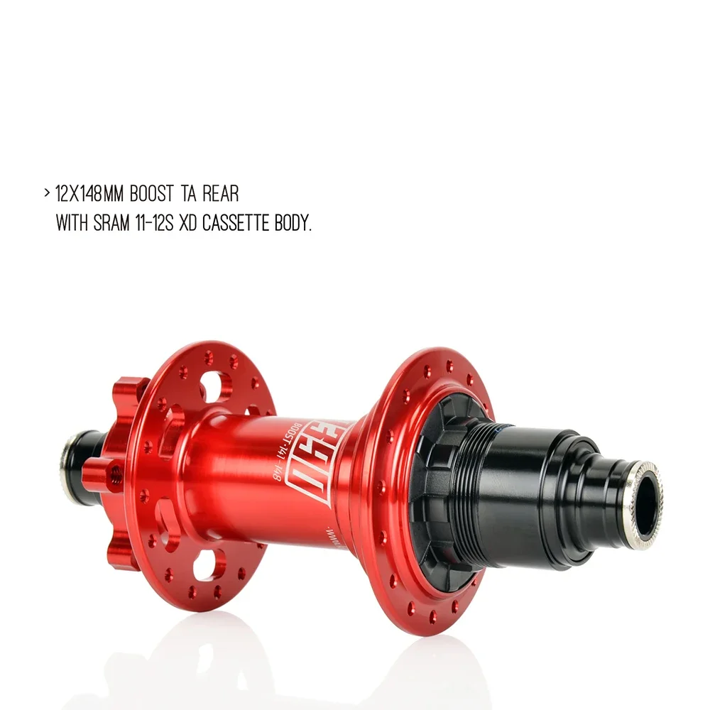 Koozer XM390 부스트 후면 Tpi 헤비 XC 전자 자전거 MTB 자전거 허브 5x141 QR 12x148mm TA 28H 32H 구멍 HG XD MS 10S 11S 12S 용 6 볼트