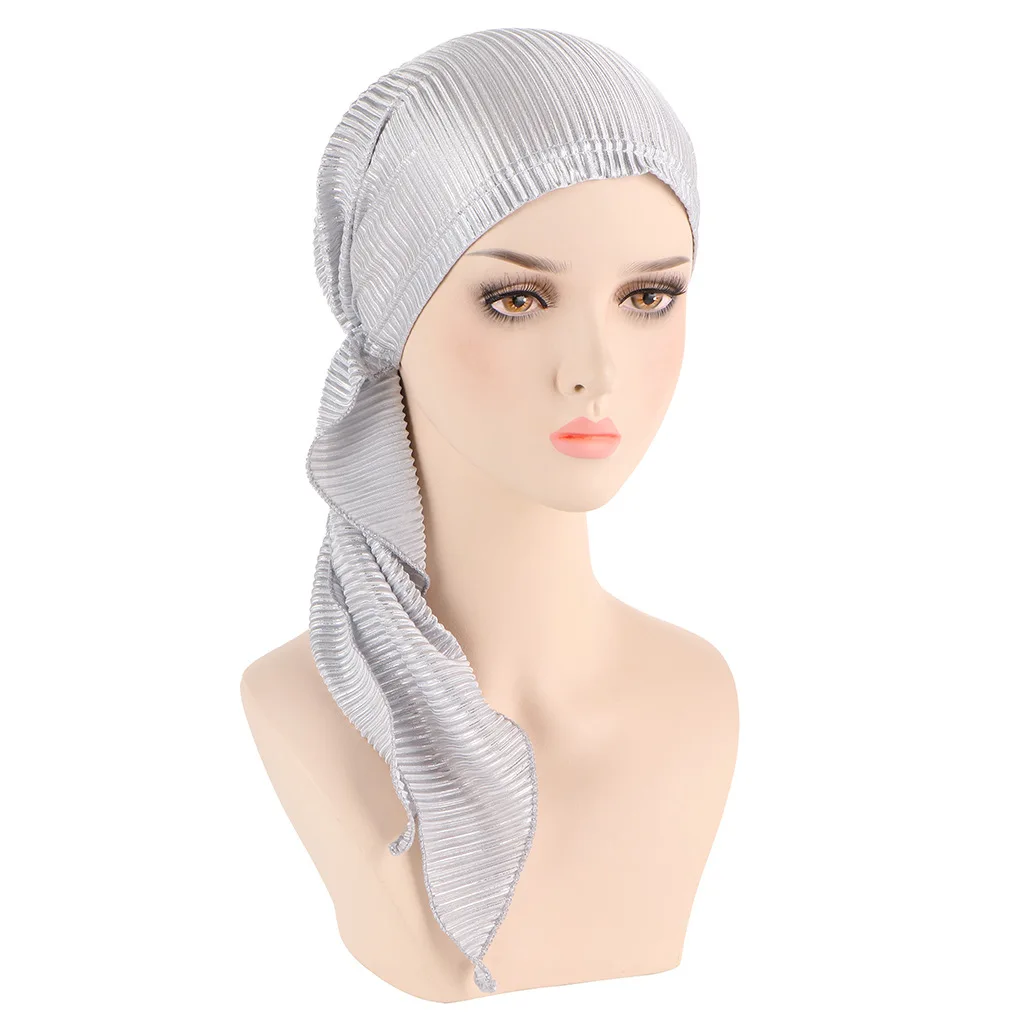 New Hijab Turban Hats for women Pre tied  Headscarf Caps Chemo Beanies Headwear for Cancer 6