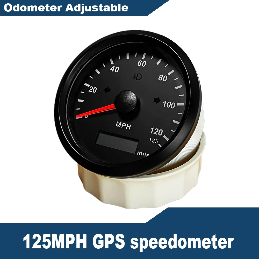 ELING Etanche Compteur De Vitesse GPS MPH Speedo Jauge 160MPH Pour Bateau  De Moto De Voiture Avec Rétro-Éclairage 3-3/8 pouces 9-32V