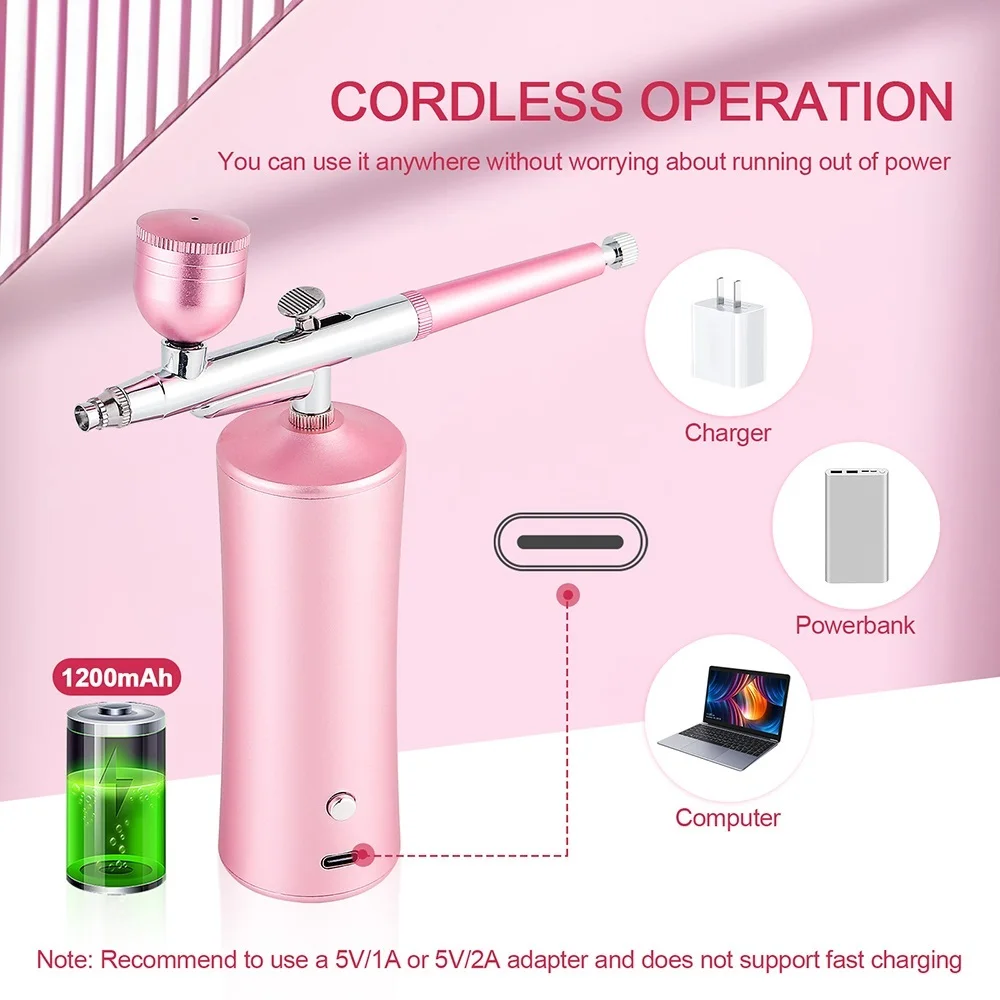 Wireless Airbrush With Compressor Portable Air Brush For Nail Art Paint Painting Crafts Cake Makeup Cordless Gun Varnish Sprayer 5