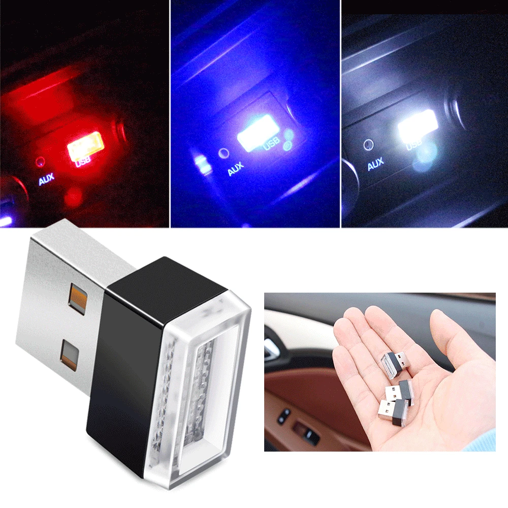 Car usb led atmosphere lights decorative lamp for hyundai ix35 solaris