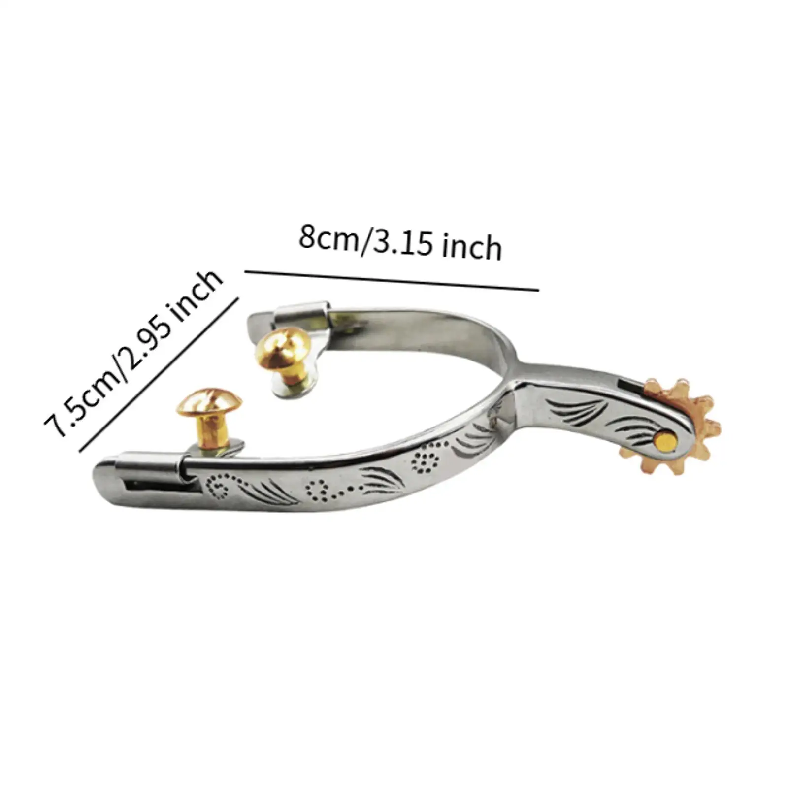 2Pcs Western Horse Spur Premium Cowboy Spur for Competition Boots Training 6