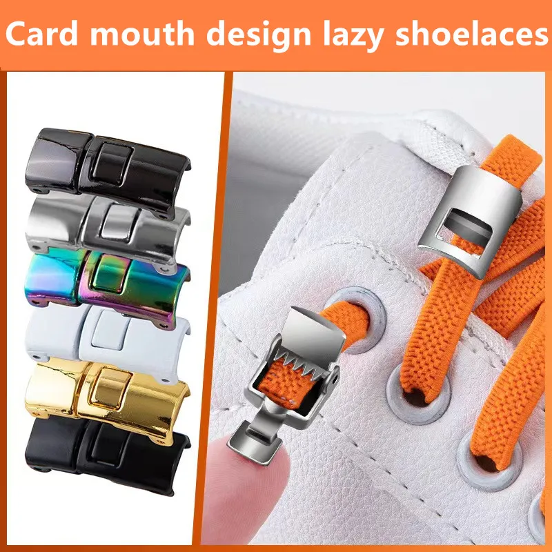 Effortless Metal Press Lock No-Tie Elastic Shoelaces for All Ages