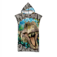 Ancient Dinosaur Hooded Bath Towels Cloak Microfiber for Adults Bathrobe Skin-friendly Swimming Beach Towels Poncho 75*110cm 1