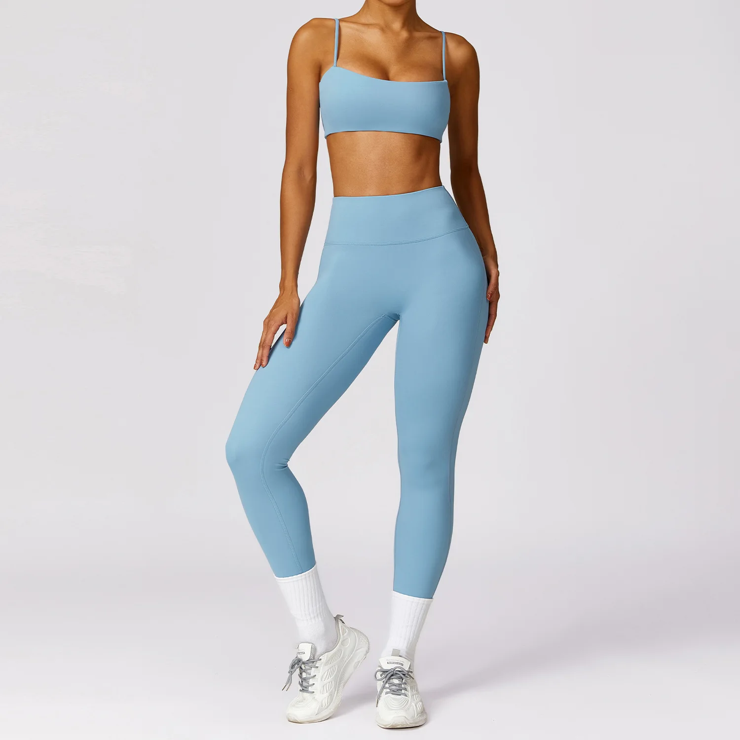 Gym Manufacturer Summer Workout Yoga Suit Set Running Tight Sports Set Women's High Waist Fitness Bra yoga pants leggings Suit 3