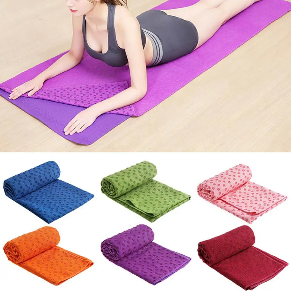 Yuilgdo Non-Slip Yoga Towel - Super Absorbent Mat Towel With Grip Dots For Hot Yoga & Pilates