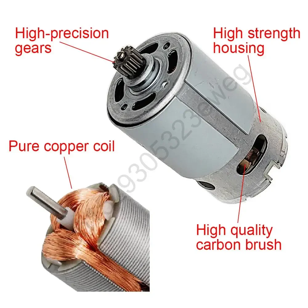Drill Motor RS550 DC 9.6 10.8 12 14.4 16.8 18 21 25 V 9 11 12 13 14 15 Teeth Replacement for Li Electric Cordless Screwdriver