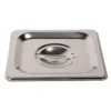 6 Pack Anti-Jam Slotted Hotel Pans with Lids, 1/6 Size 4 Inch Deep, Commercial 18/8 Stainless Steel Steam Table Food Pan 5