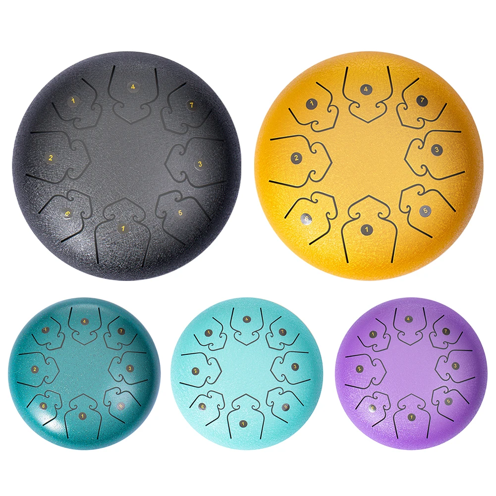 Rain Drum 3/4/6 Inch 6/8/9 Notes Waterproof Mini Chakra Drum Meditation Rain Chime Ideal for Yoga Meditation Prenatal Education