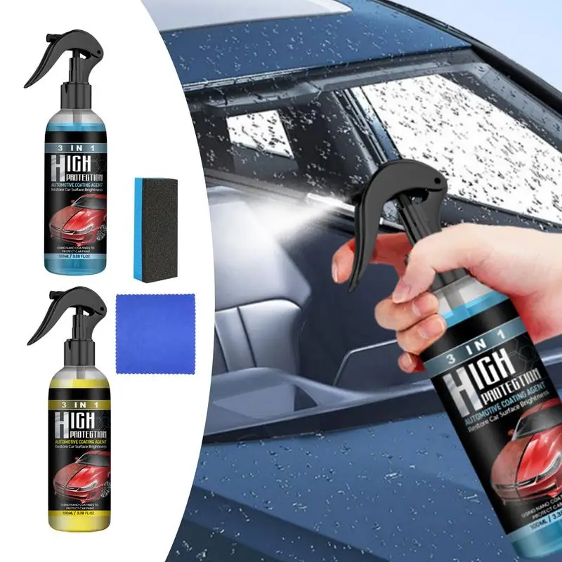 Ceramic Coating Spray 3 In 1 High Protection Coating Spray 100ml Coating For Cars For Vehicle Paint Protection Shine Paint Spray