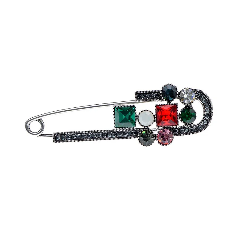 

CINDY XIANG Crytsal Safe Pin Brooches For Women Vintage Large Spring Design Sweater 3 Colors Available Gift