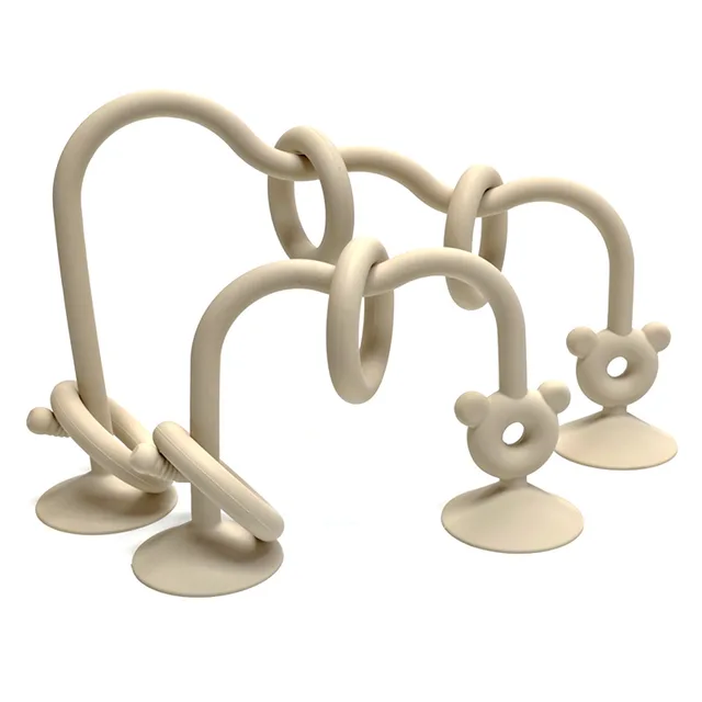 Bébé puzzle enroulement perles jouets silicone meulage jouets visuels pour les enfants peuvent roer éducation précoce enroulement perles ventouse jouets 4