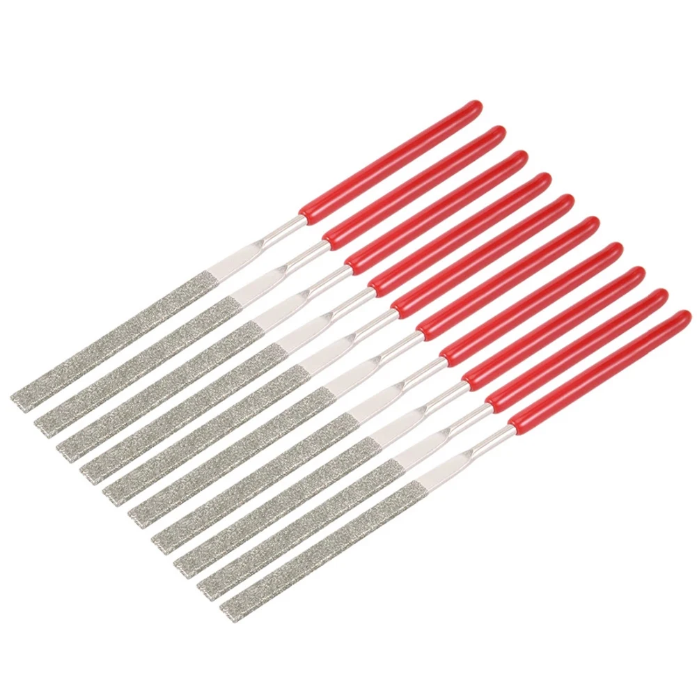 Nadelfeilen-Set, Mini-Nadelfeilen, Zimmer, Zuhause, Innenbereich, Schleifen, Rot + Silber, galvanisiert, Schmirgel, lange Lebensdauer – Detail 1