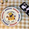 Original Retro Bear Plate,Sushi Bear Plates Korean Cute Girl Heart Ceramic Trays Unique Dessert Plate Serving Cartoon Dinnerware 3
