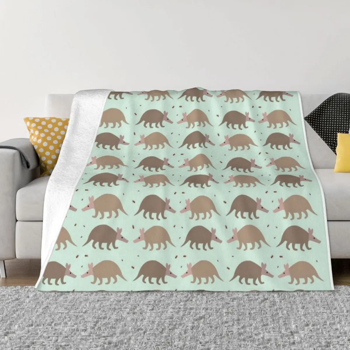 

Aardvark Pattern Throw Blanket bed plaid Furry Blankets