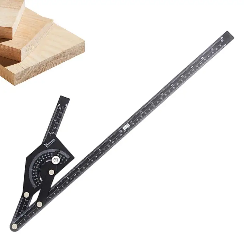 Protractor Angle Finder Aluminum Alloy High Precision Angle Ruler Rustproof 0-180 Degree Multipurpose Woodworking Measuring