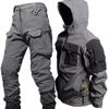 Winter Outdoor Waterproof Suits Men Tactical Windproof Hooded Jacket Fleece Warm Pants Multi-pocket  Thermal Sets Autumn 2