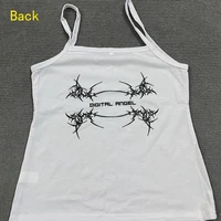 Y2k Style Esthétique Doux Sexy Débardeurs Femmes Sans Manches Décontracté Dessin Animé Imprimé Réservoirs Harajuku Tout Match Recadrée Grunge Emo Filles 2