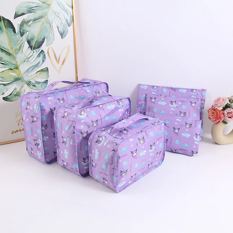 

Милые Мультяшные одеяла из аниме Sanrio Cinnamoroll Kuromi Hello Kitty Melody, 6 шт., сумка для хранения, подарок для друга