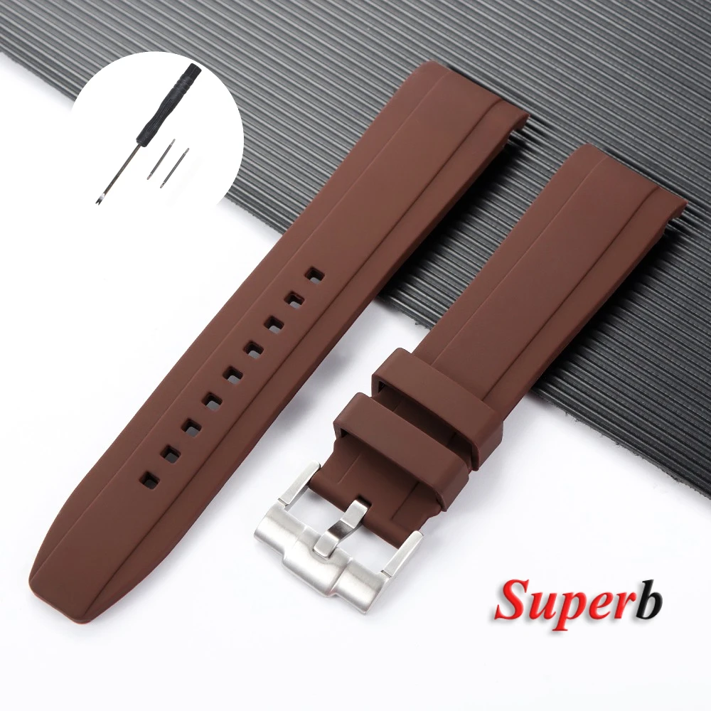 Curved End Soft Silicone Waterproof Sport Wristband