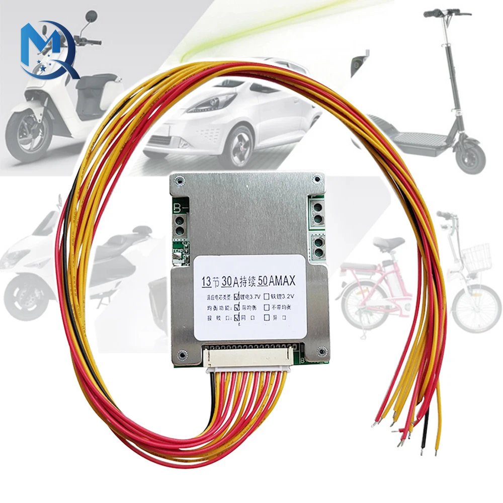 13S 48V 50A 18650 Liion Lithium Battery Pack BMS Protection PCB Board