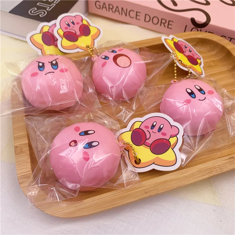 

Anime Star Kirby Decompression 5CM Soft Cartoon Simulation Bread Slow Rebound Squishy Pendant Doll Creative Cute Toy Kids Gift