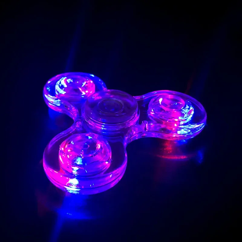 크리스털 발광 LED 피젯 스피너 감압 발광 자이로스코프 장난감, ADHD 불안 해소, 성인 및 어린이 생일 선물