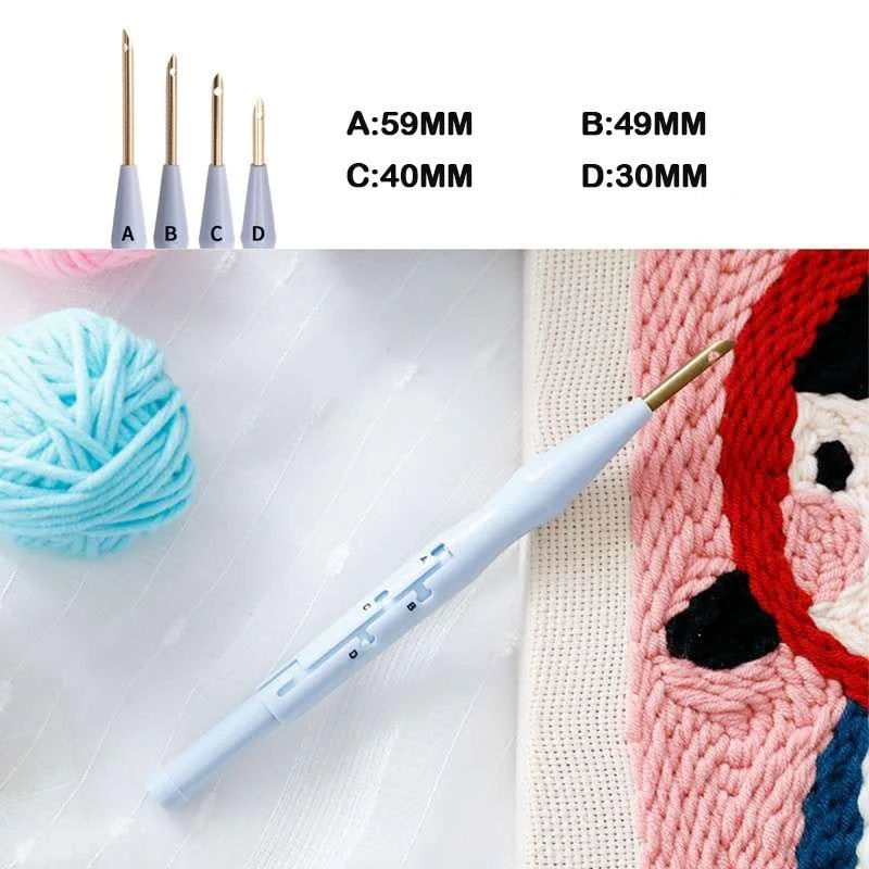 Sewing Tools Weaving Tools Embroidery Random Color Kit Punch Needle Stitching Tool Magic Embroidery Needle Pen Weaving Tool Knitting Sewing Tools for DIY