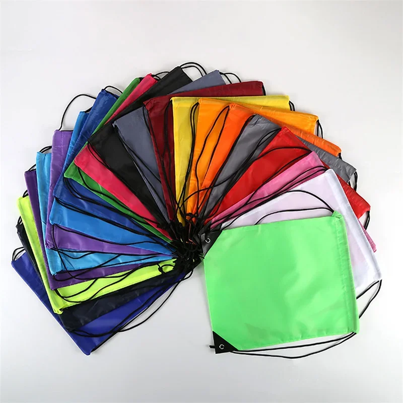 1pc Drawstring Backpack Bag with Reflective Strip String Backpack Cinch Sacks Bag Bulk for School Yoga Sport Gym Traveling 2